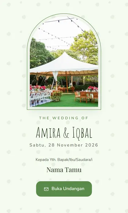 Tampilan pembuka template undangan digital Garden Party