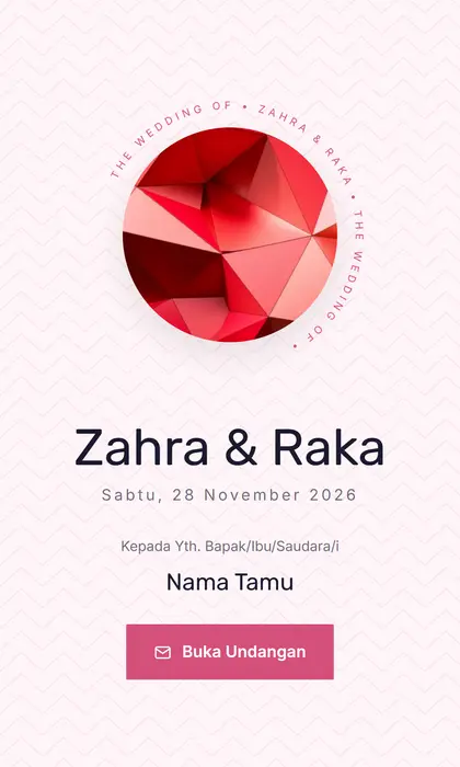 Tampilan pembuka template undangan digital Geometric Love