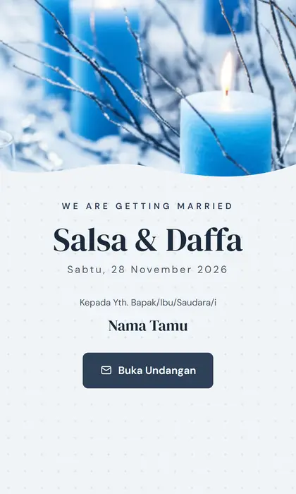 Tampilan pembuka template undangan digital Nordic Frost