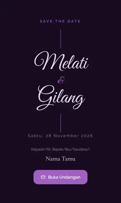 Tampilan pembuka template undangan digital Orchid Royal
