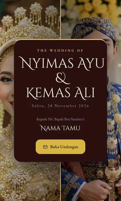 Tampilan pembuka template undangan digital Palembang Heritage