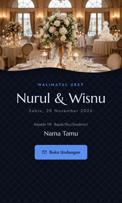 Tampilan pembuka template undangan digital Sapphire Night