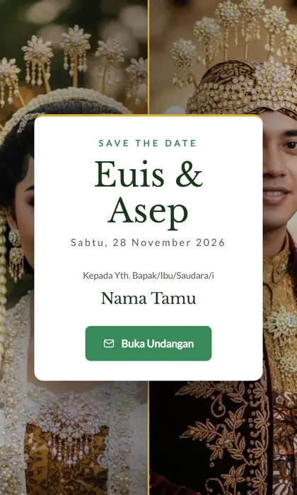Tampilan pembuka template undangan digital Sundanese Grace Sannubari