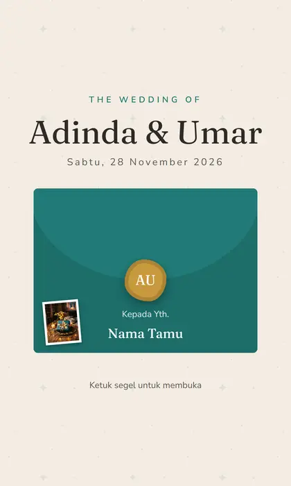 Tampilan pembuka template undangan digital Kado Bintang Sannubari