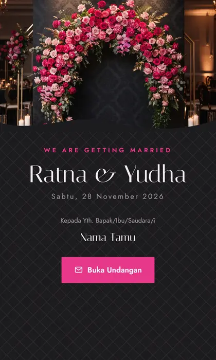 Tampilan pembuka template undangan digital Love