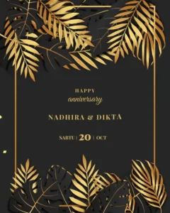 Contoh video ucapan anniversary untuk sahabat desain Noir Gold Leaf (AN-03) dari Sannubari