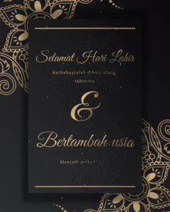 Contoh video ucapan ulang tahun untuk pasangan desain Black Gold Mandala (UT-06) dari Sannubari