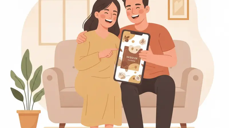 Pengantin wanita sedang melihat pilihan tema undangan digital di laptop