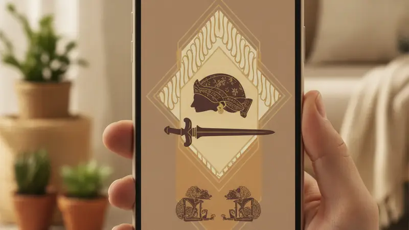 Tangan memegang smartphone menampilkan undangan khitanan digital dengan desain modern dan ceria