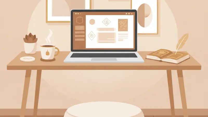 Pasangan pengantin sedang memilih desain undangan pernikahan online