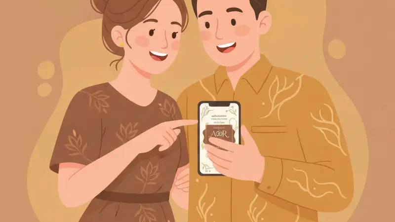 Ilustrasi undangan digital dengan fitur RSVP dan galeri foto