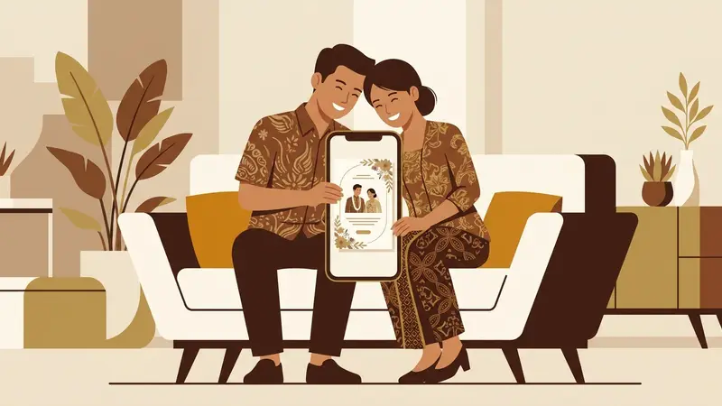 Contoh tampilan undangan digital Sannubari dengan berbagai fitur interaktif
